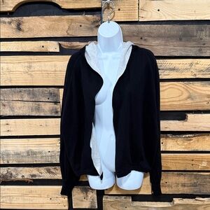 Michael Stars Black Open Front Silk Blend Cardigan Women’s Size Large